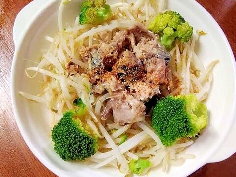 ●電子レンジで簡単♪鯖缶もやしブロッコリーサラダ●